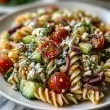 summer pasta greek olives feta