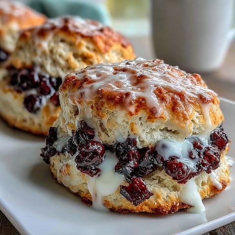 Blueberry Lemon Sourdough Scones with juicy berries and zesty lemon, golden and flaky, perfect for a cozy breakfast or brunch.