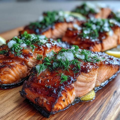 Cedar Plank Salmon Lemon Dill