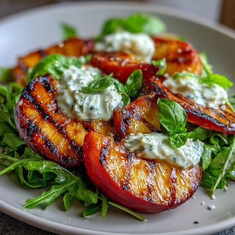 Grilled Peach Burrata Honey Salad