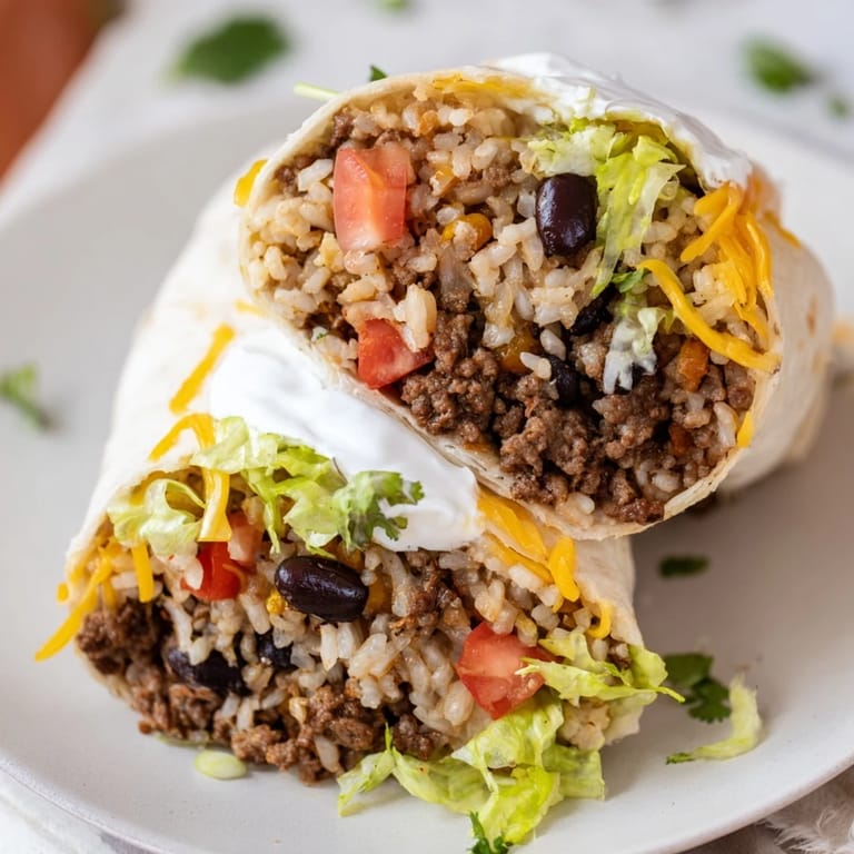 Enjoy a delicious and easy Mexican-American meal: a flavorful beef burrito ready to eat.