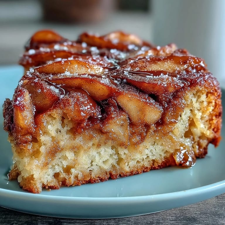 Golden baked apple cake topped with cinnamon sugar, served warm for breakfast or a cozy brunch.