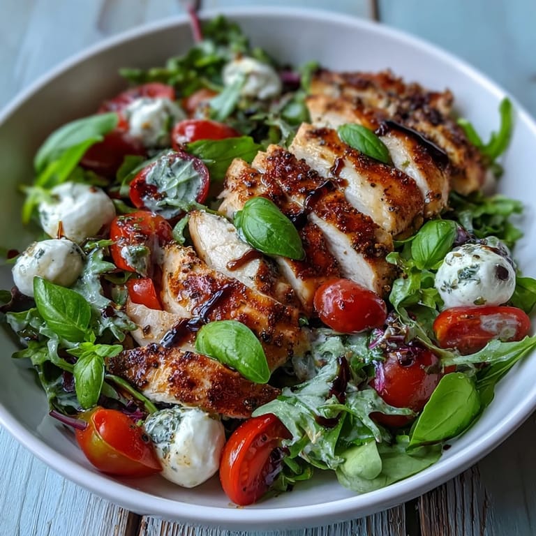 A plated Caprese Chicken Bowl with juicy chicken, creamy mozzarella, and basil, ready for a light dinner.