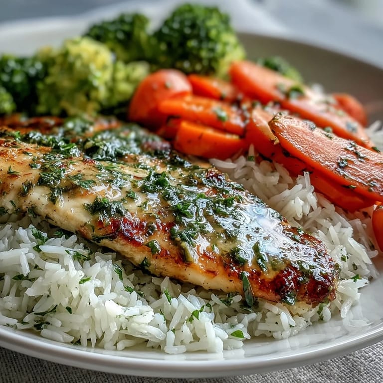 Close-up of a wholesome Baked Tilapia Bowl garnished with herbs, perfect for an easy weeknight dinner.