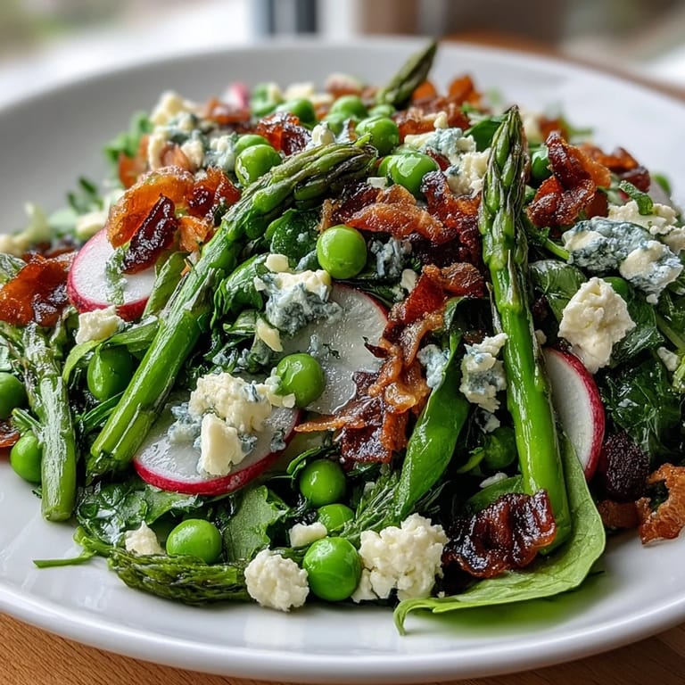 Zesty Lemon Vinaigrette Spring Salad with Radishes and Peas - Tender greens, crunchy radishes, and sweet peas coated in a tangy lemon vinaigrette for a light, flavorful salad.