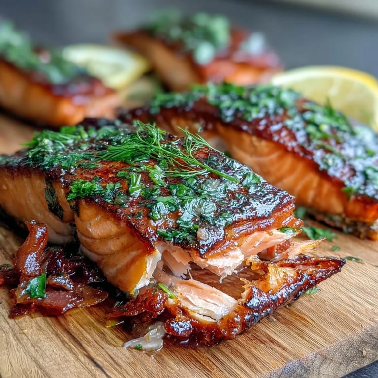 Aromatic cedar plank salmon with zesty lemon slices and dill, creating a tender, flavorful dish that's perfect for outdoor grilling and entertaining.