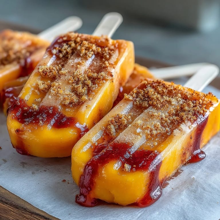 Refreshing Fricy Mango Chamoy Popsicles, bursting with tropical flavor and a chili-lime kick.
