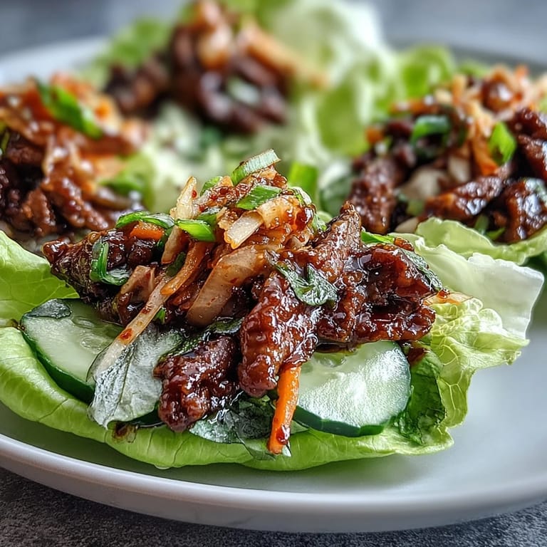 Enjoy these flavorful Korean BBQ beef wraps, a delicious and zesty main dish.