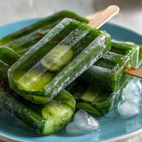 Vibrant green pickle juice popsicles, a cool viral TikTok treat.